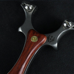 Black High-end Precision Flat Leather Slingshot Special Outdoor High-power Free Fast Binding Target Shooting Athletic Rubber Band