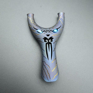 Dark Gray High-end Small Monster Titanium Alloy Slingshot High Precision Outdoor Large Power Flat Leather Target Shooting Launch Slingshot