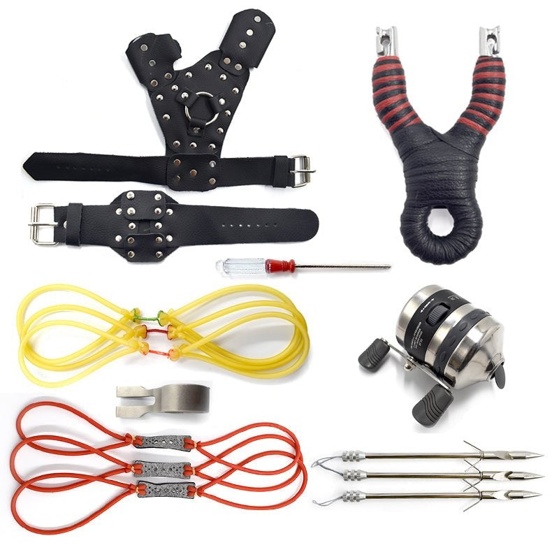 Light Gray High Precision Stainless Steel Professional Outdoor Shooting Slingshot Set INDIAN SLINGSHOT