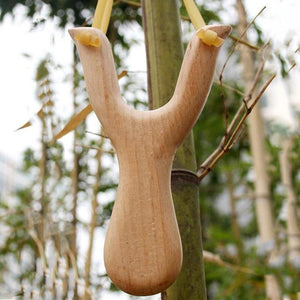 Rosy Brown High quality children's toy slingshot with rubber hose hunting wooden sling shot for outdoor slingshot shooting