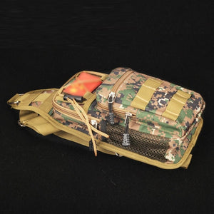 Dark Khaki High Quality Outdoor Camouflage Canvas Tactical Chest Bag Diagonal Casual Shoulder Bag Camouflage Canvas Bag Waterproof INDIAN SLINGSHOT