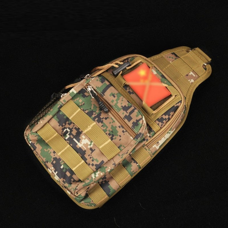 Black High Quality Outdoor Camouflage Canvas Tactical Chest Bag Diagonal Casual Shoulder Bag Camouflage Canvas Bag Waterproof INDIAN SLINGSHOT