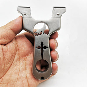 Light Gray High Quality Stainless Steel Alien Fast Flattened Leather Slingshot Small Bow Door Precision Outdoor Precision Shooting Target Shooting