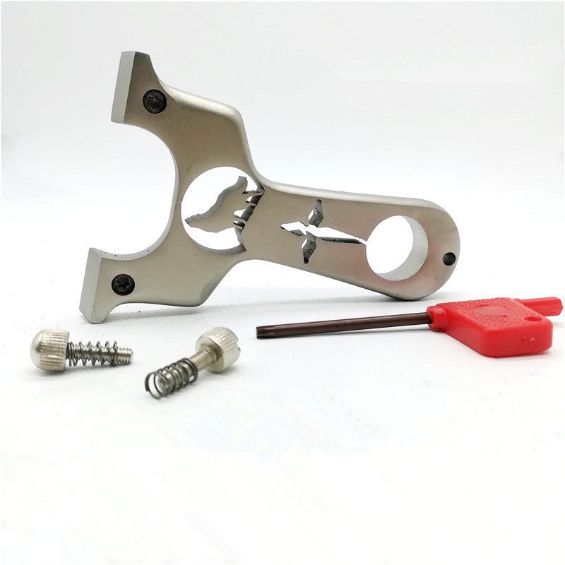 White Smoke High Quality Stainless Steel Alien Fast Flattened Leather Slingshot Small Bow Door Precision Outdoor Precision Shooting Target Shooting