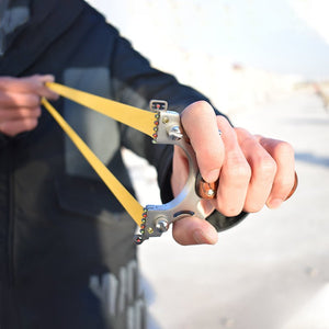 Light Gray High quality strong stainless steel and solid wood hunting outdoor shooting slingshot set