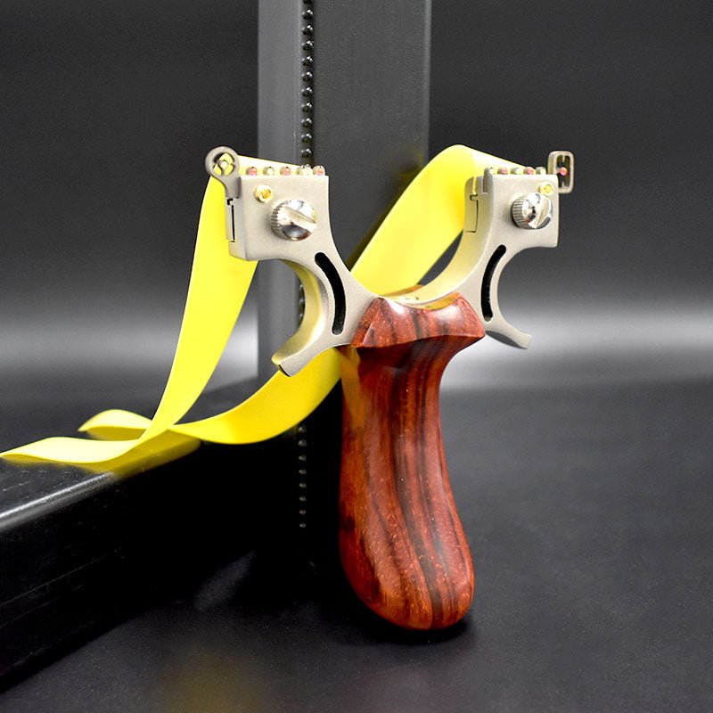 Hunting Slingshot Stainless Steel Wood Handle With Infrared Sight Use Flat Rubber Band Outdoor Shooting Games - INDIAN SLINGSHOT