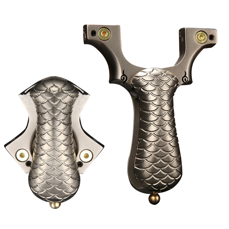 Dark Gray New Mermaid Tail Folding Slingshot MARKSMAN