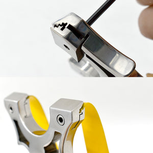 Beige Plain and Simple Powerful Stainless Steel Slingshot MARKSMAN
