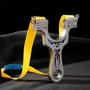 Dark Khaki Frowning Eyes Double Screw Stainless Steel Precision Slingshot MARKSMAN