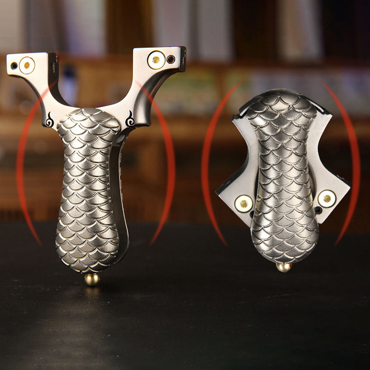 Black New Mermaid Tail Folding Slingshot MARKSMAN