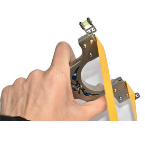 Tan Frowning Eyes Double Screw Stainless Steel Precision Slingshot MARKSMAN