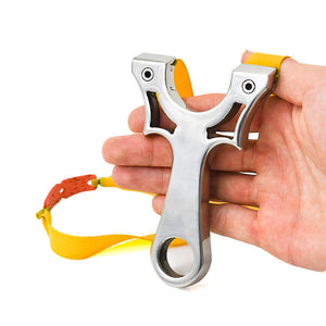 Tan Plain and Simple Powerful Stainless Steel Slingshot MARKSMAN