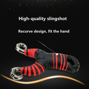 Black Titanium Steel Powerful Red/Black Wrap Slingshot Outdoor Target Shooting Catapult MARKSMAN