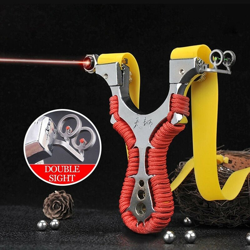 Infrared Aiming Slingshot High Precision Outdoor Shooting Catapult with Flat Rubber Band Outdoor Hunting Game Sling Shot - INDIAN SLINGSHOT