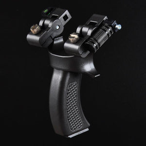 Laser aiming slingshot head can be rotated equipped with level instrument high precision flat leather slingshot outdoor shooting - INDIAN SLINGSHOT