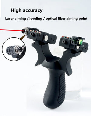 Laser Slingshot High Precision Catapult Flat Rubber Band Slingshot High Precision Outdoor Target Shooting Slingshot Laser Aiming - INDIAN SLINGSHOT