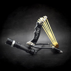 Multifunctional outdoor hunting powerful high quality hunting fish slingshot with flashlight and rubber band - INDIAN SLINGSHOT