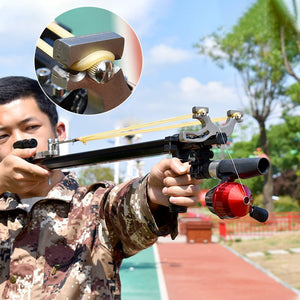 Multifunctional shooting fish hunting Black long rod retractable outdoor metal slingshot sling shot for outer sports - INDIAN SLINGSHOT