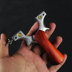 Rosy Brown Solid Wood Slingshot 440C Stainless Steel Outdoor Target Shooting Game Athletic Catapult MARKSMAN