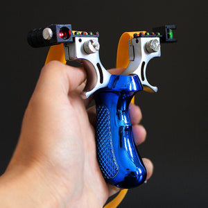 New High Precision Outdoor Hunting Slingshot Infrared Aiming Slingshot with Flat Rubber Band Outdoor Game Sling Shot - INDIAN SLINGSHOT