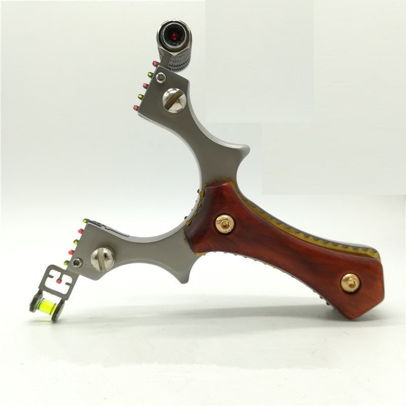 Beige New high-quality infrared laser aiming 304 stainless steel slingshot Fast Pressing Outdoor Shooting Game Sports INDIAN SLINGSHOT