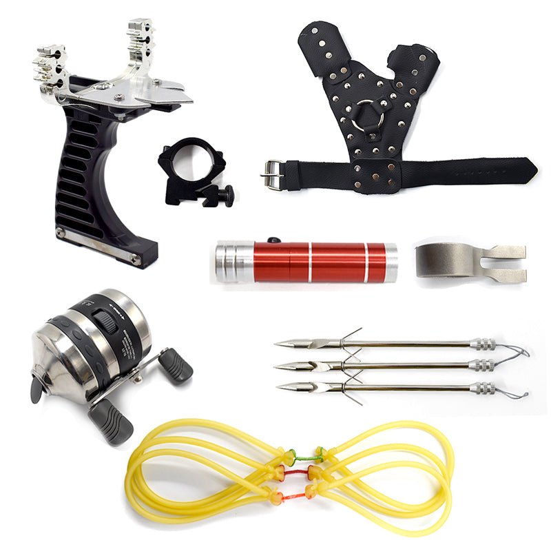 New powerful fish shooting slingshot set with rubber band Outdoor hunting professional slingshot set - INDIAN SLINGSHOT
