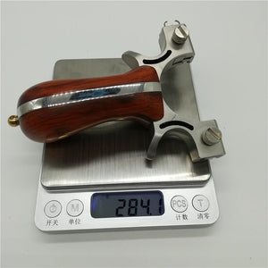 New Product Sandalwood 98K Wire Cutting Fiber Optic Point Flattened Leather Slingshot Outdoor Professional Shooting And Target Shooting - INDIAN SLINGSHOT