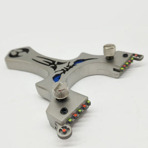 New Product Stainless Steel 304 Fast Pressure Fiber Optic Flat Leather Slingshot Outdoor Little Devil Little Monster Slingshot - INDIAN SLINGSHOT