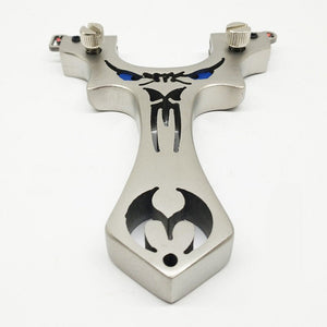 New Product Stainless Steel 304 Fast Pressure Fiber Optic Flat Leather Slingshot Outdoor Little Devil Little Monster Slingshot - INDIAN SLINGSHOT