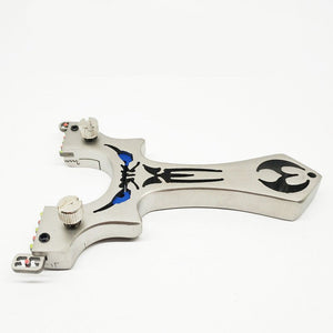 New Product Stainless Steel 304 Fast Pressure Fiber Optic Flat Leather Slingshot Outdoor Little Devil Little Monster Slingshot - INDIAN SLINGSHOT