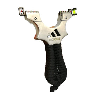 New Product Stainless Steel Flat Leather Fast Compression Bow Straight Fiber Optic Sight Level Sight Strapless Slingshot - INDIAN SLINGSHOT