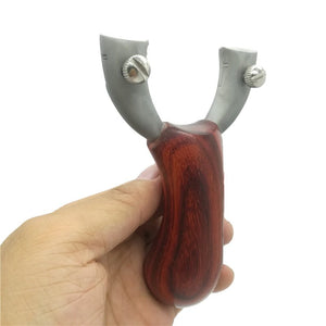 New Product Wooden Handle Slingshot Sandalwood Stainless Steel Spring Fast Pressure Catapult Outdoor Target Shooting Sports - INDIAN SLINGSHOT