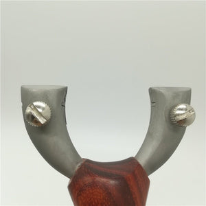 New Product Wooden Handle Slingshot Sandalwood Stainless Steel Spring Fast Pressure Catapult Outdoor Target Shooting Sports - INDIAN SLINGSHOT