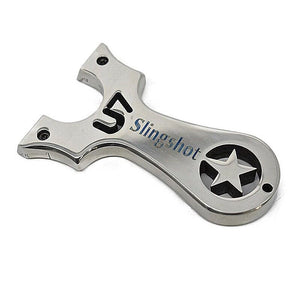 Gray U7 Quick Press Pentagram Stainless Steel Slingshot MARKSMAN