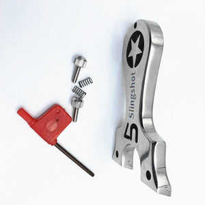 New Slingshot Stainless Steel Foreign Trade U7 Flat Rubber Slingshot Quick Press Outdoor Pentagram Target Shooting Slingshot - INDIAN SLINGSHOT
