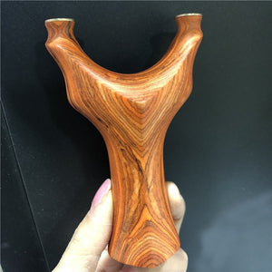 Dark Salmon New Technology Wood Copper Head Tiangang Flying Tiger Flat Leather Slingshot Precision Outdoor Sandalwood Desert Iron SLINGSTER