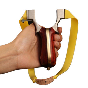 New Titanium Alloy Flat Leather Slingshot Free Binding Camshaft Oblique Red Sandalwood Handle Outdoor Shooting Target Shooting Sports - INDIAN SLINGSHOT