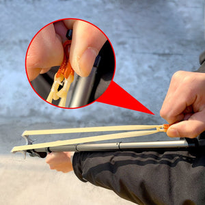Outdoor new multifunctional retractable small long rod slingshot for hunting and shooting fish - INDIAN SLINGSHOT