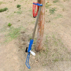 Outdoor professional powerful multifunctional Blue telescopic long metal slingshot with rubber band for hunting - INDIAN SLINGSHOT
