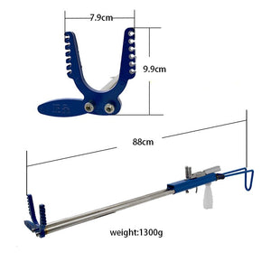 Outdoor professional powerful multifunctional Blue telescopic long metal slingshot with rubber band for hunting - INDIAN SLINGSHOT