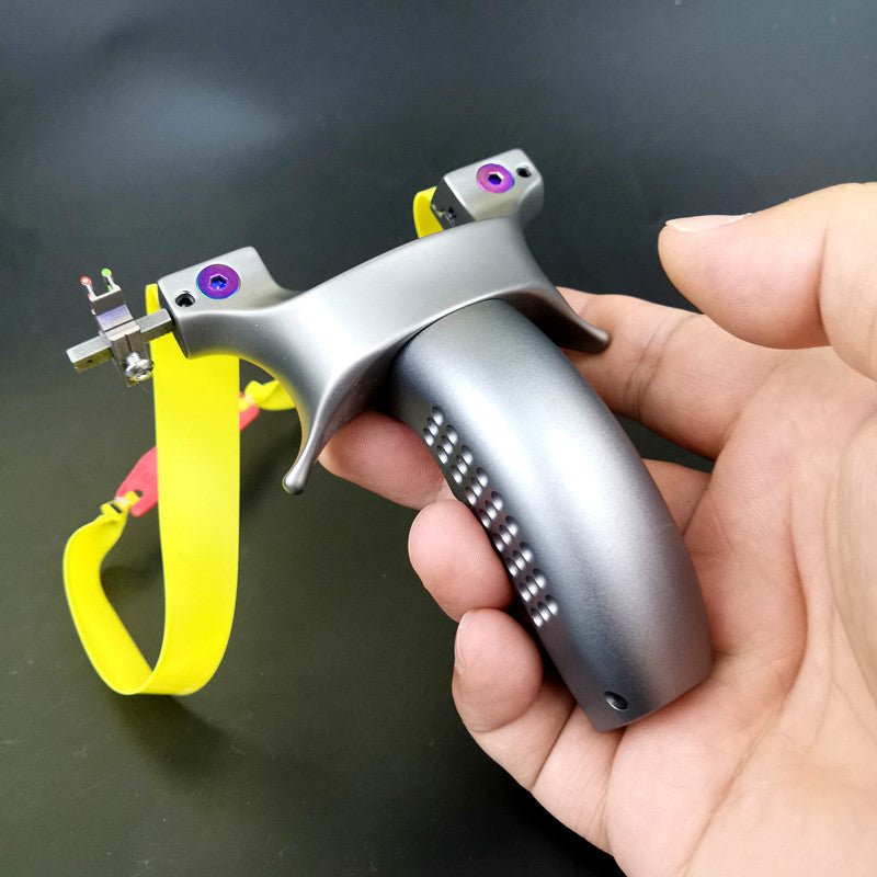 Outdoor sports hunting slingshot titanium alloy slingshot powerful flat rubber band precision slingshot outdoor sports - INDIAN SLINGSHOT
