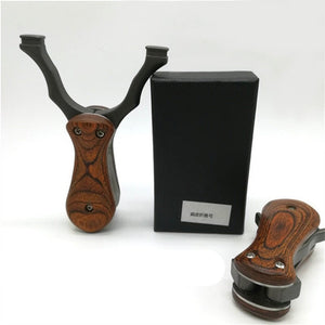 Beige New Solid Wood Folding Portable Powerful Slingshot MARKSMAN