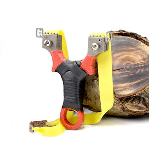 Rosy Brown Red and Black Wrap Stainless Steel Slingshot MARKSMAN