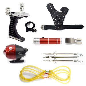 powerful resin slingshot set with fishing reel outdoor hunting and shooting fish professional slingshot set - INDIAN SLINGSHOT