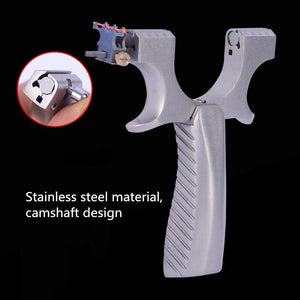 Precision Rubber Band Slingshot New Camshaft Stainless Steel Flat Leather Slingshot Clip 304 Outdoor Target Shooting Precision Slingshot - INDIAN SLINGSHOT