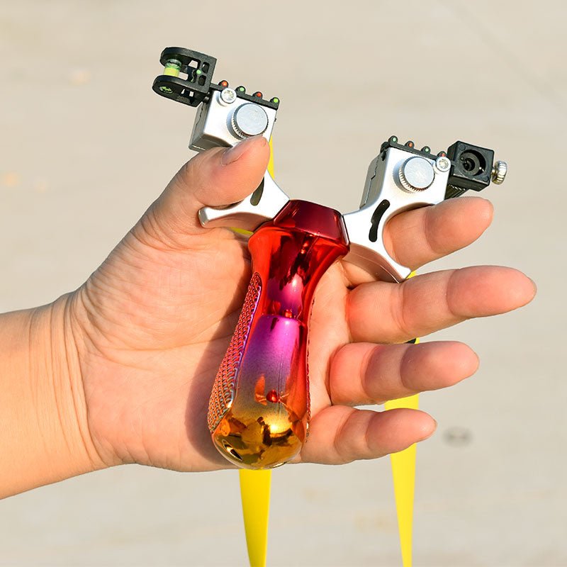 Red and yellow gradient Resin Slingshot Shoot Hunting With Flat Rubber Band Shooting slingshot - INDIAN SLINGSHOT