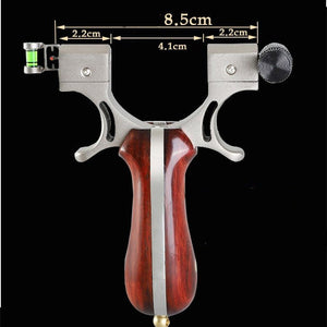 Slingshot 304 Stainless Steel 98K Monofilament Laser Flat Leather Bow Copper Wood Solid Wood Fast Pressure Outdoor Slingshot - INDIAN SLINGSHOT