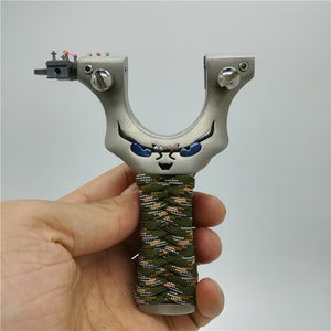 Slingshot Metal Stainless Steel 304 Demon Side Sight Fast Flattened Leather Slingshot Small Monster Slingshot Powerful Precision - INDIAN SLINGSHOT