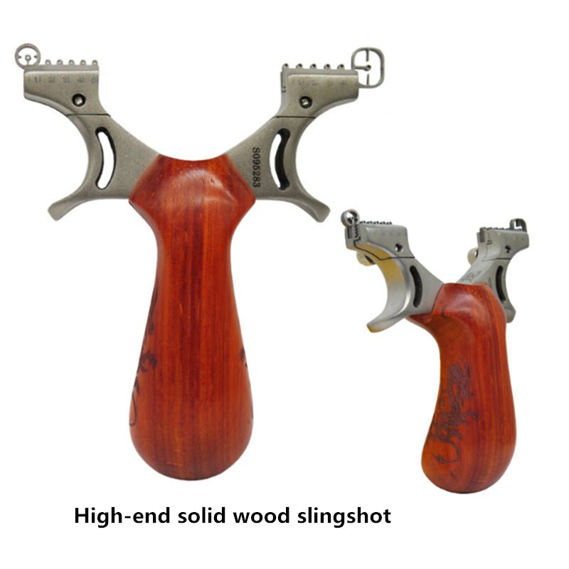 Slingshot Solid Wood Flat Skin Slingshot Outdoor Sports Dragon Totem 304 Stainless Steel Fast Pressure Target Shooting Slingshot - INDIAN SLINGSHOT