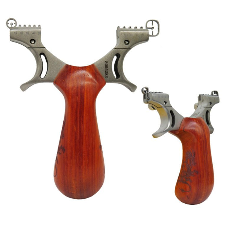 Slingshot Solid Wood Flat Skin Slingshot Outdoor Sports Dragon Totem 304 Stainless Steel Fast Pressure Target Shooting Slingshot - INDIAN SLINGSHOT